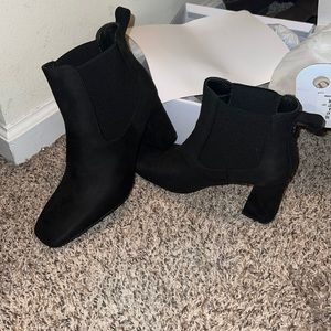 Black heeled booties